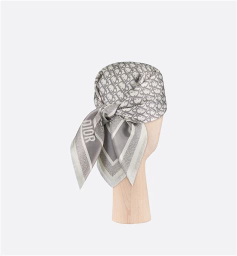 Silk scarf & pocket square Dior Homme Grey in Silk 